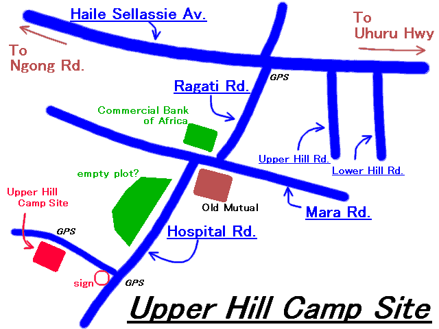 Upper Hill Camp Site map